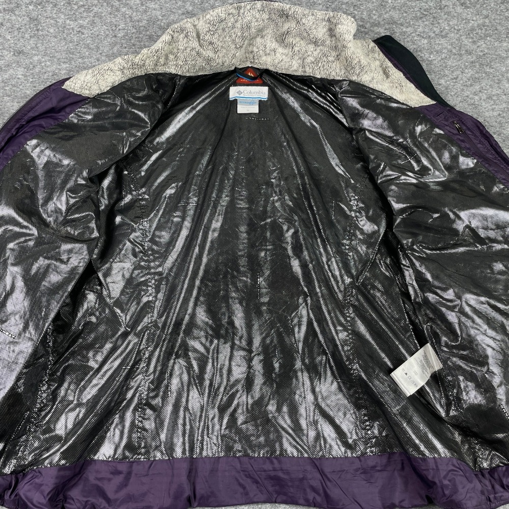 Columbia Puffer Jacket Womens 1X Purple Omni-Heat Interchange Quilted Full Zip - Picture 2 of 13
